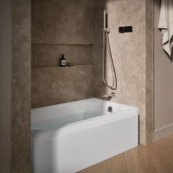 Memoirs 60 in. x 34 in. Soaking Bathtub with Right-Hand Drain in White