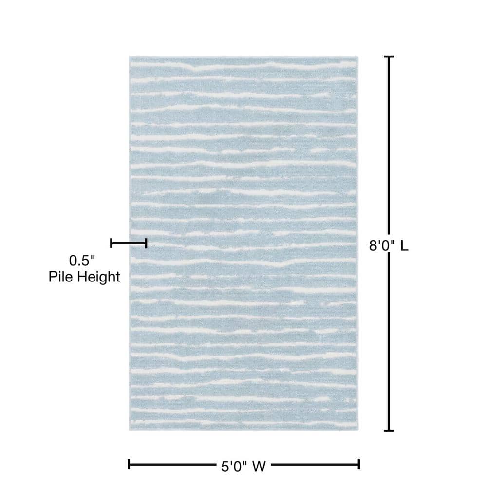 Light Blue Rectangular Synthetic Outdoor Area Rug