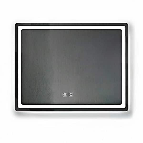 Unbranded 31.5 in. W x 23.62 in. H Square Frameless Mirror, LED Mirror