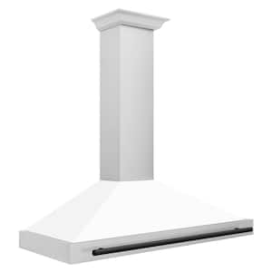 Autograph Edition 48 in. 400 CFM Ducted Vent Wall Mount Range Hood in Stainless Steel, White Matte & Matte Black