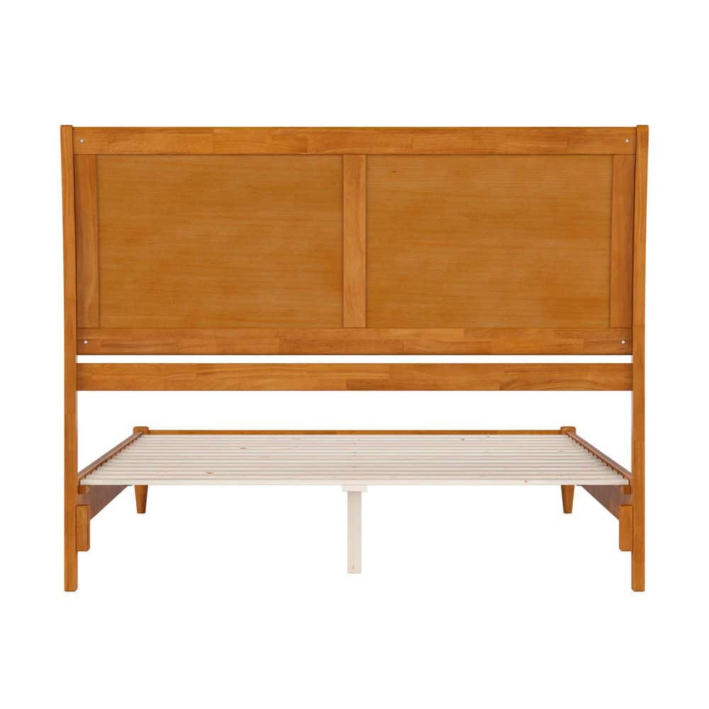 Valencia Light Toffee Queen Solid Wood Platform Bed with Sleigh Headboard