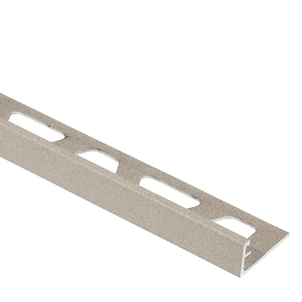 Schluter Schiene Cream Textured Color-Coated Aluminum 1/4 in. x 8 ft. 2-1/2 in. Metal Tile Edging Trim