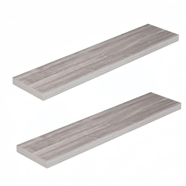 40 in.W x 9.3 in.D Floating Shelves,Deep Floating Shelf Wall Mounted, Wall Shelves,Gray,Set of 2