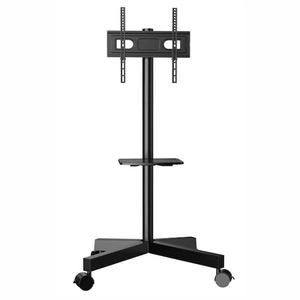 Mobile LCD LED TV Stand 23-60 in. Portable Bracket with Laptop Shelf Tilt Flexible Rolling Floor Cart Holds up to 88Lbs