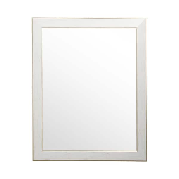 BrandtWorks Medium Rectangle White Victorian Mirror (38.5 in. H x 32 in. W)