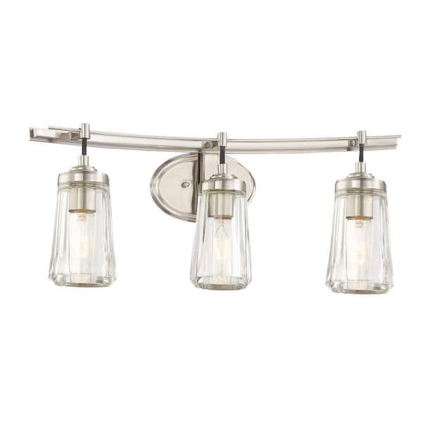 Poleis 3-Light Brushed Nickel Bath Light