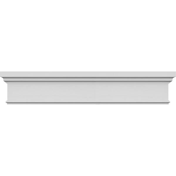 Ekena Millwork 7/8 in. x 145 in. x 13-3/4 in. Polyurethane Standard Crosshead Moulding