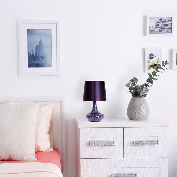 Simple Designs Mosaic Tiled Glass Genie Table Lamp with