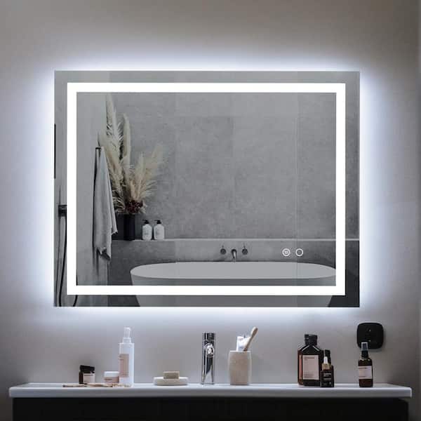 Andrea 36 in. W x 28 in. H Large Rectangular Frameless High Lumen LED Anti-Fog Dimmable Wall Mounted Bathroom Vanity Mirror