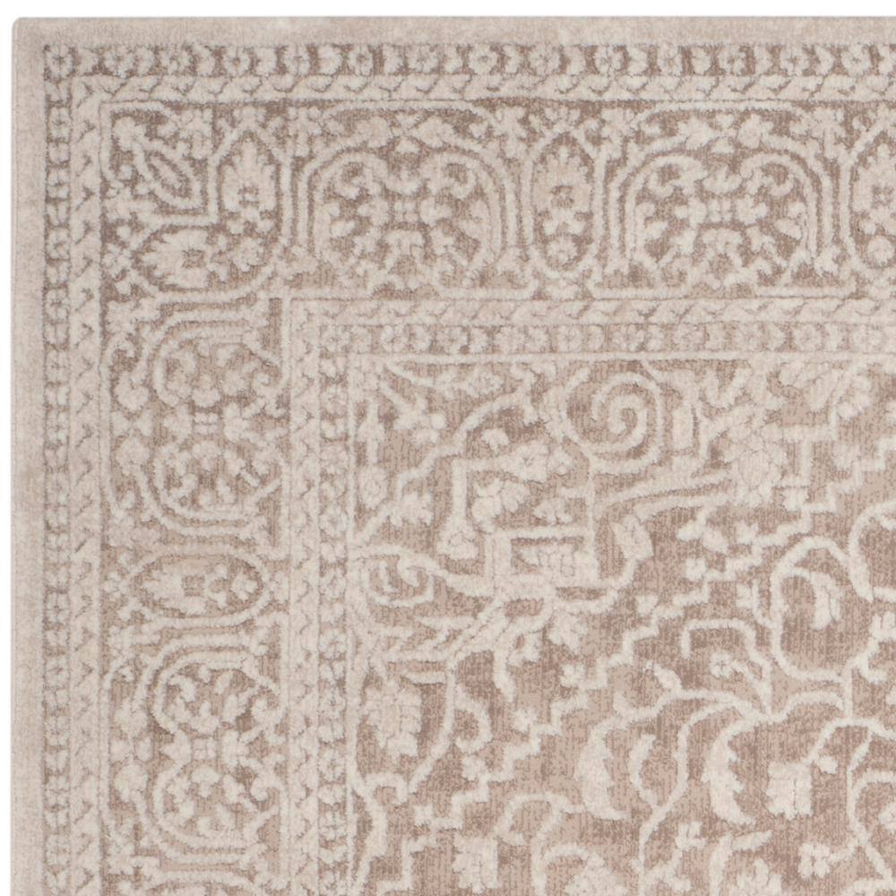 Beige Cream Floral Low Pile Area Rug