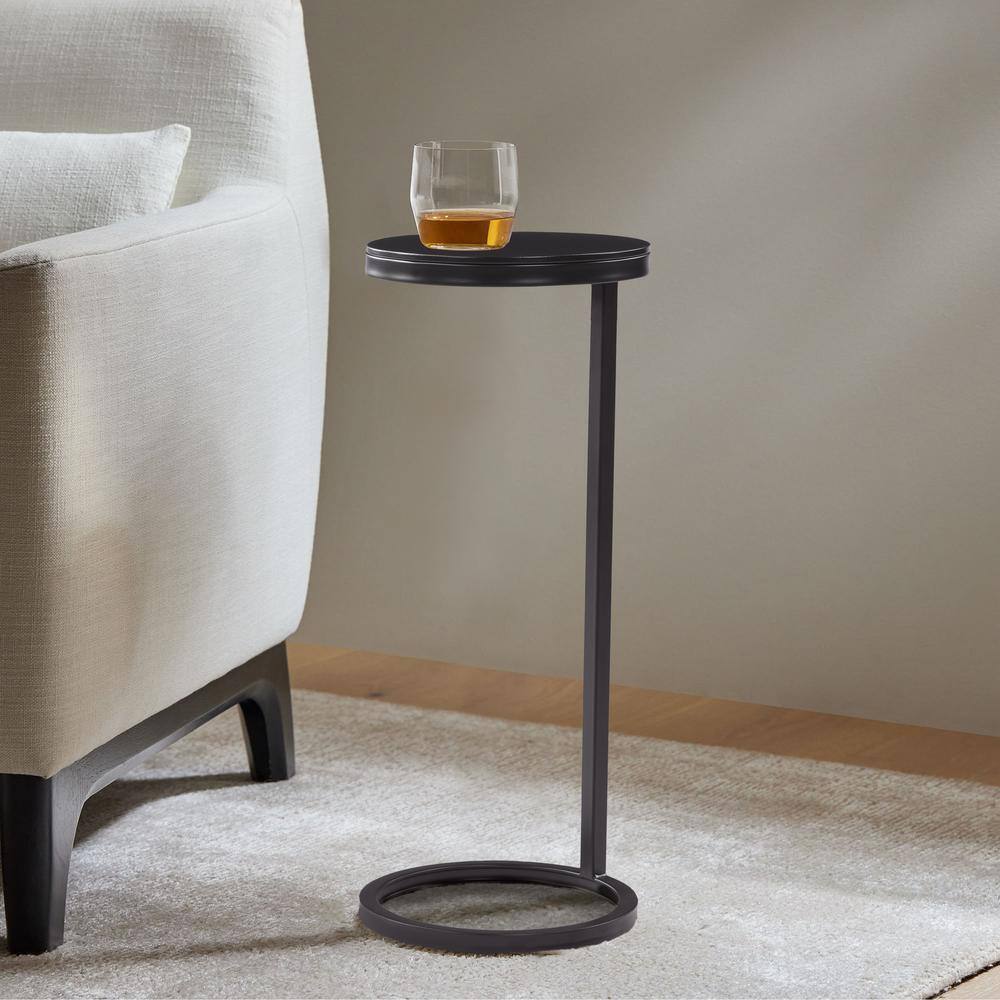 York 10 in. Diameter Antique Bronze Round Iron End Table - thumbnail 9