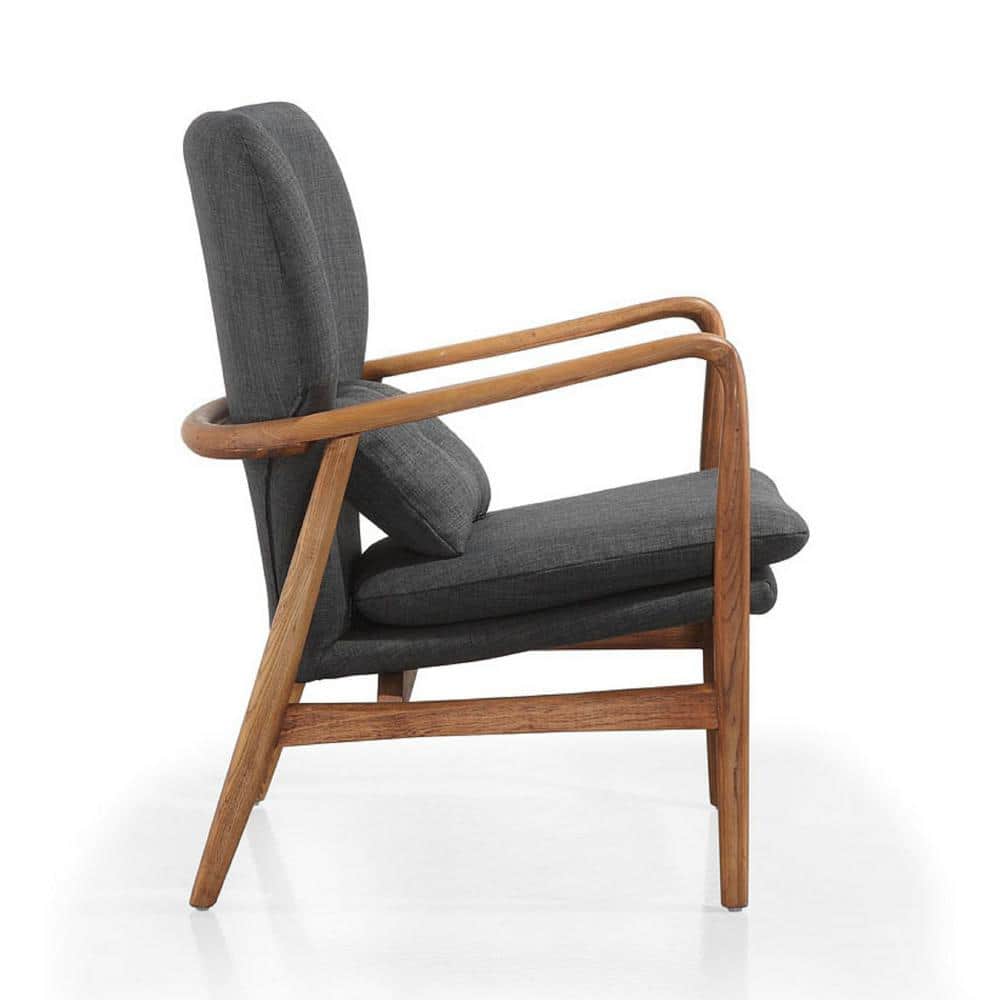 Bradley 28" Gray Linen Weave Mid-Century Modern Accent Chair