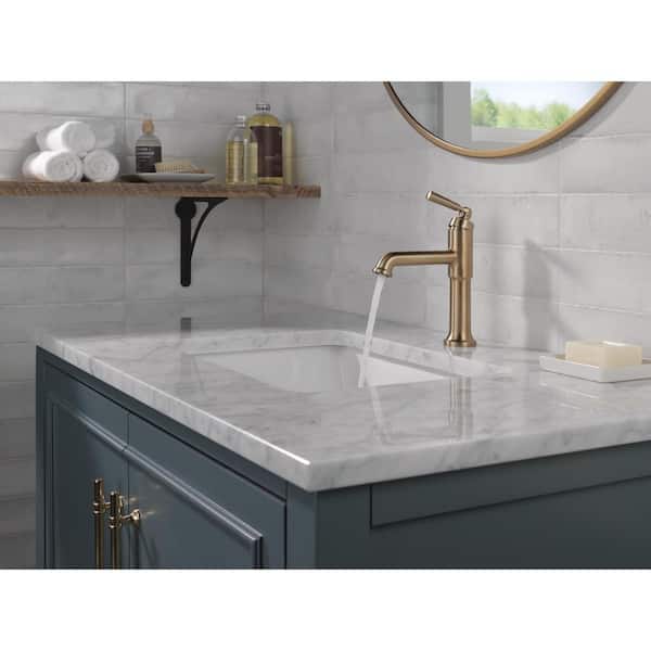 Saylor Gold Single Handle Single Hole Bathroom Faucet in Champagne Bronze