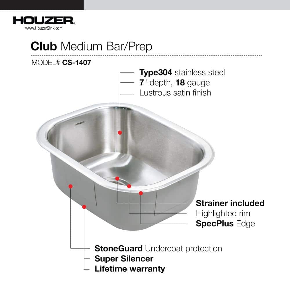 Compact Stainless Steel Undermount Single Bowl Bar Sink