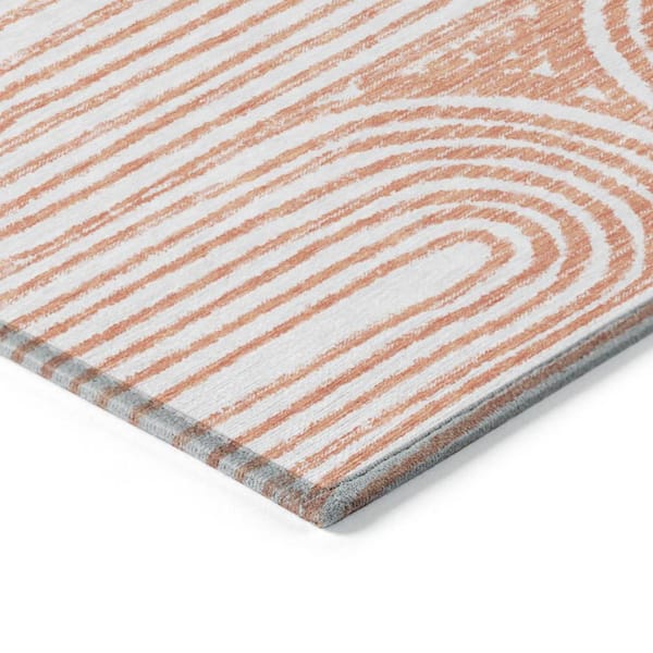 Salmon 2 ft. x 3 ft. Woven Abstract Rectangle Indoor/Outdoor Area Rug