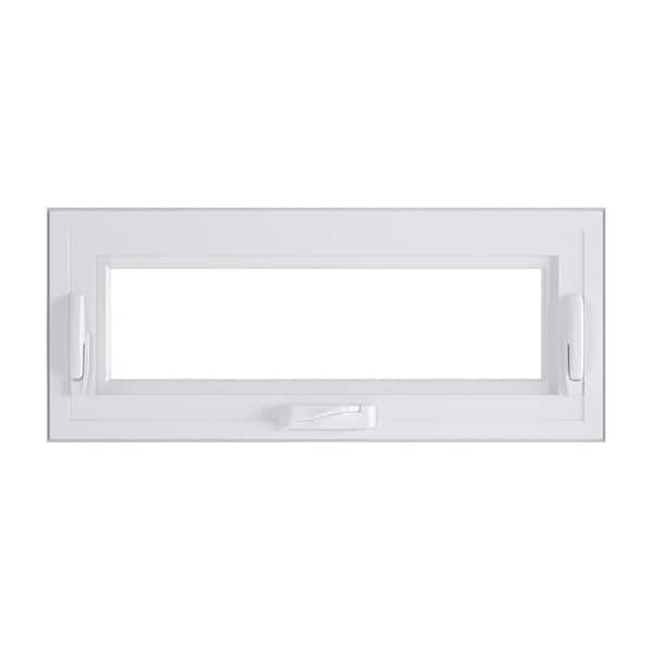 American Craftsman 30.75 in. x 14.75 in. 70 Series Low-E Argon Glass Hopper White Vinyl Replacement Window, Screen Incl
