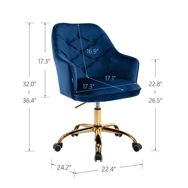 Ergonomic Velvet Swivel Office Chair Gas Lift Tub Armchair Cushioned Desk  Chairs