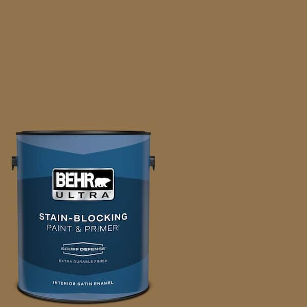 BEHR ULTRA 1 gal. #N290-7 Marrakech Brown Extra Durable Satin Enamel Interior Paint & Primer