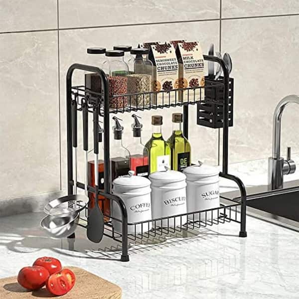Dyiom Bathroom Counter Organizer Rack With Toiletries Basket, 2-Tier  Stainless Steel Toothpaste Holder B092ZCGKBVCAL - The Home Depot
