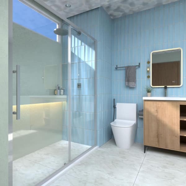 KeepTech 56-60 in. W x 72 in. H Sliding Shower Door in Polished Chrome Finish 1/4 in. Tempered Glass, Nano-Coating Magnetic Seal