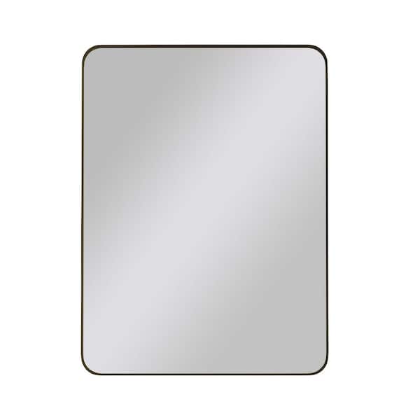 FUNKOL 24 in. W. x 36 in. H Framed Rectangular Anti-Fog Wall Mount Bathroom Vanity Mirror in Black