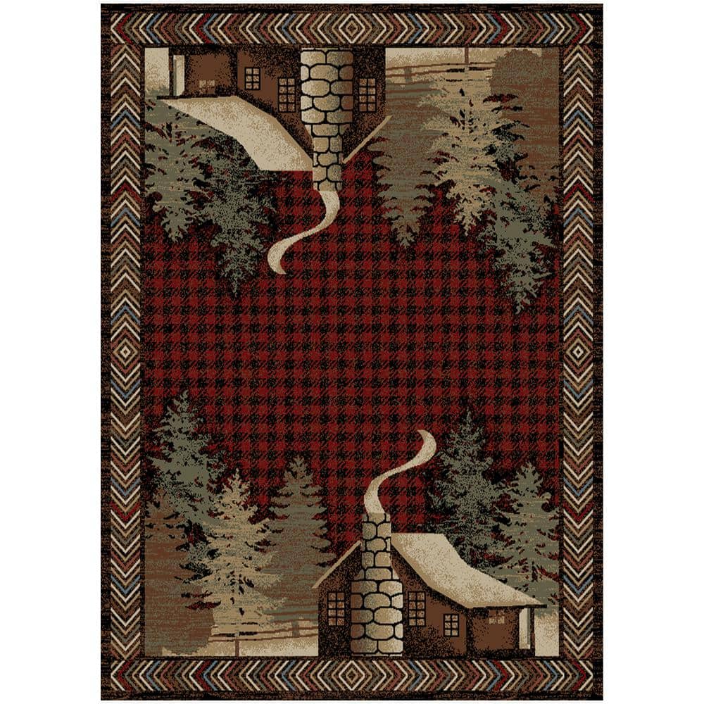 Mayberry Rug American Destination Black Lost Cove Cabin MultiColor 8