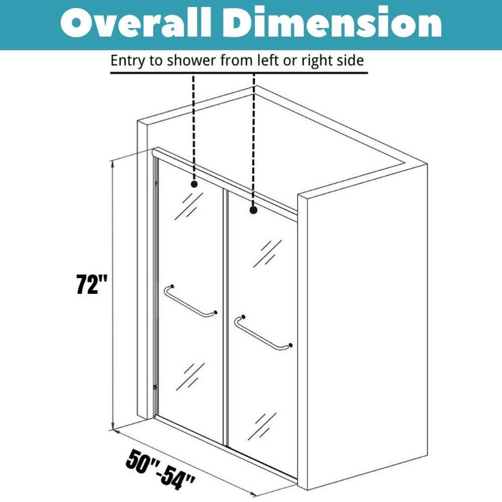 72" Black Frameless Pivot Shower Door with Clear Glass