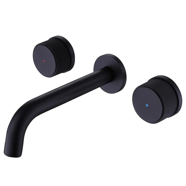 BWE 2-Handle Wall Mounted Bathroom Faucet Roman Tub Faucet in. Matte Black