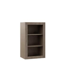 Designer Series Edgeley Assembled 18x30x12 in. Wall Open Shelf Kitchen Cabinet in Driftwood