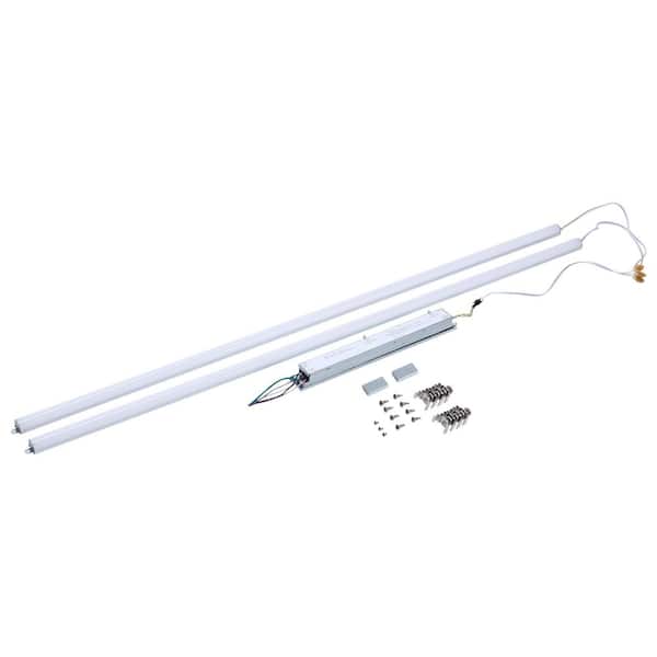 50/45/40/35/30-Watt Silver Integrated LED Lightbar Retrofit Kit, CCT and Watt Selectable 2 Bars x 4 ft.