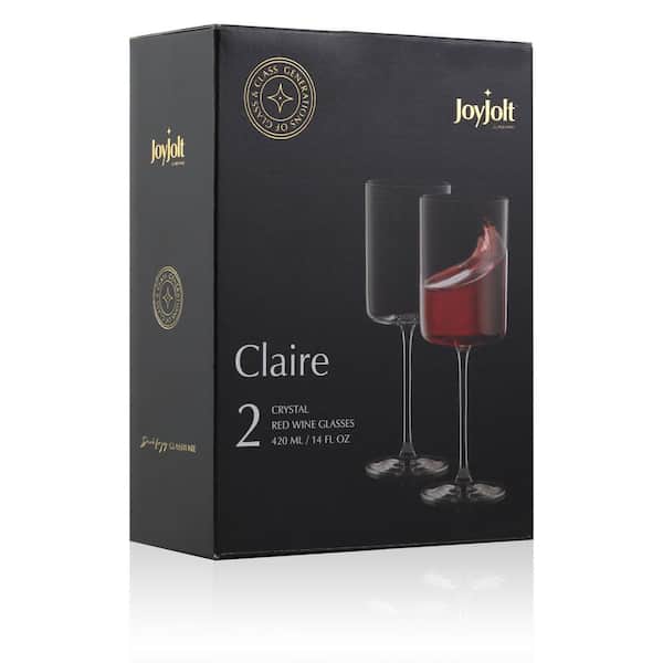 Joyjolt Claire Crystal Red Wine Glasses – Set Of 4 - 14-ounce Wine