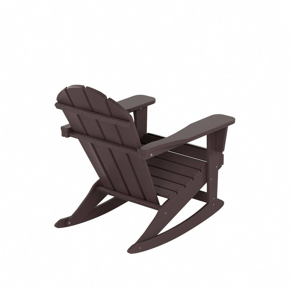 Westin Dark Brown Fade-Proof Outdoor Rocking Adirondack Chair Set