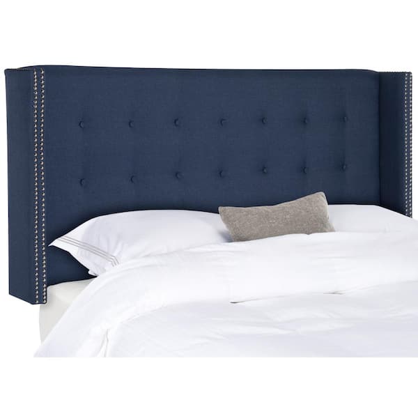 SAFAVIEH Keegan Navy Full Upholstered Headboard