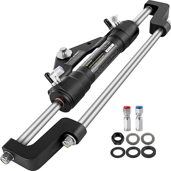 VEVOR Hydraulic Steering Cylinder 300HP Hydraulic Steering Front Mount No Hose and Helm Hydraulic Outboard Marine Steering Kit