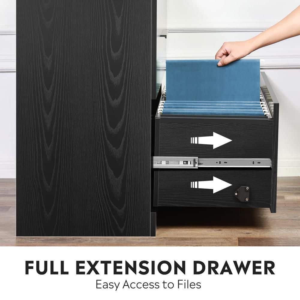 Black 3-Drawer Lockable Metal Lateral File Cabinet