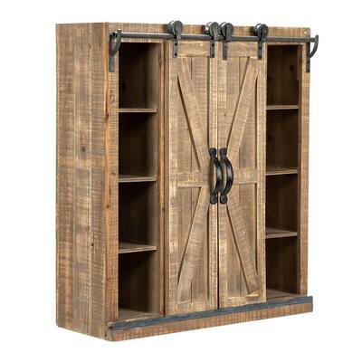 Retro Color MDF Storage Cabinet with Double Barn Door