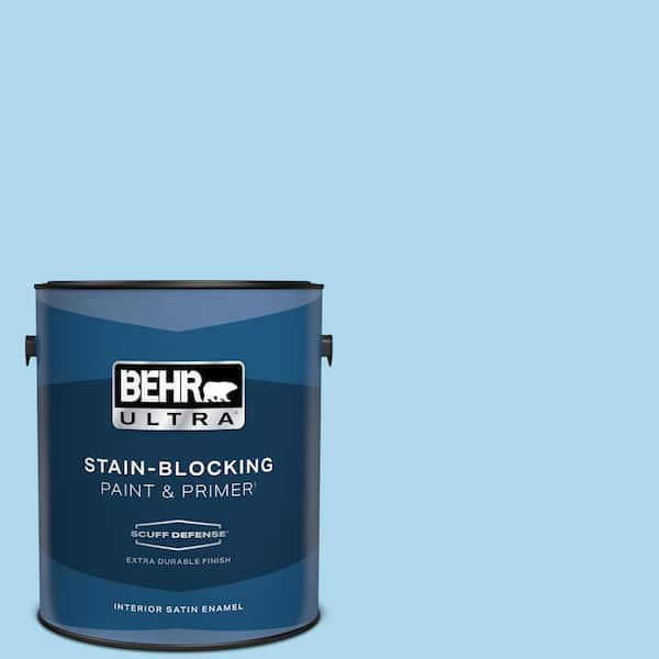 BEHR ULTRA 1 gal. #540A-3 Blue Feather Extra Durable Satin Enamel Interior Paint & Primer