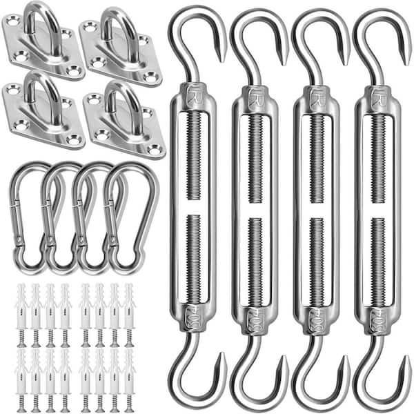6 in. Stainless Steel Sun Shade Sail Hardware Kit for Rectangle Triangle Outdoor Patio Canopy Garden