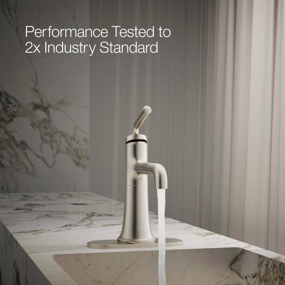 Vibrant Brushed Nickel Single-Handle Bathroom Sink Faucet