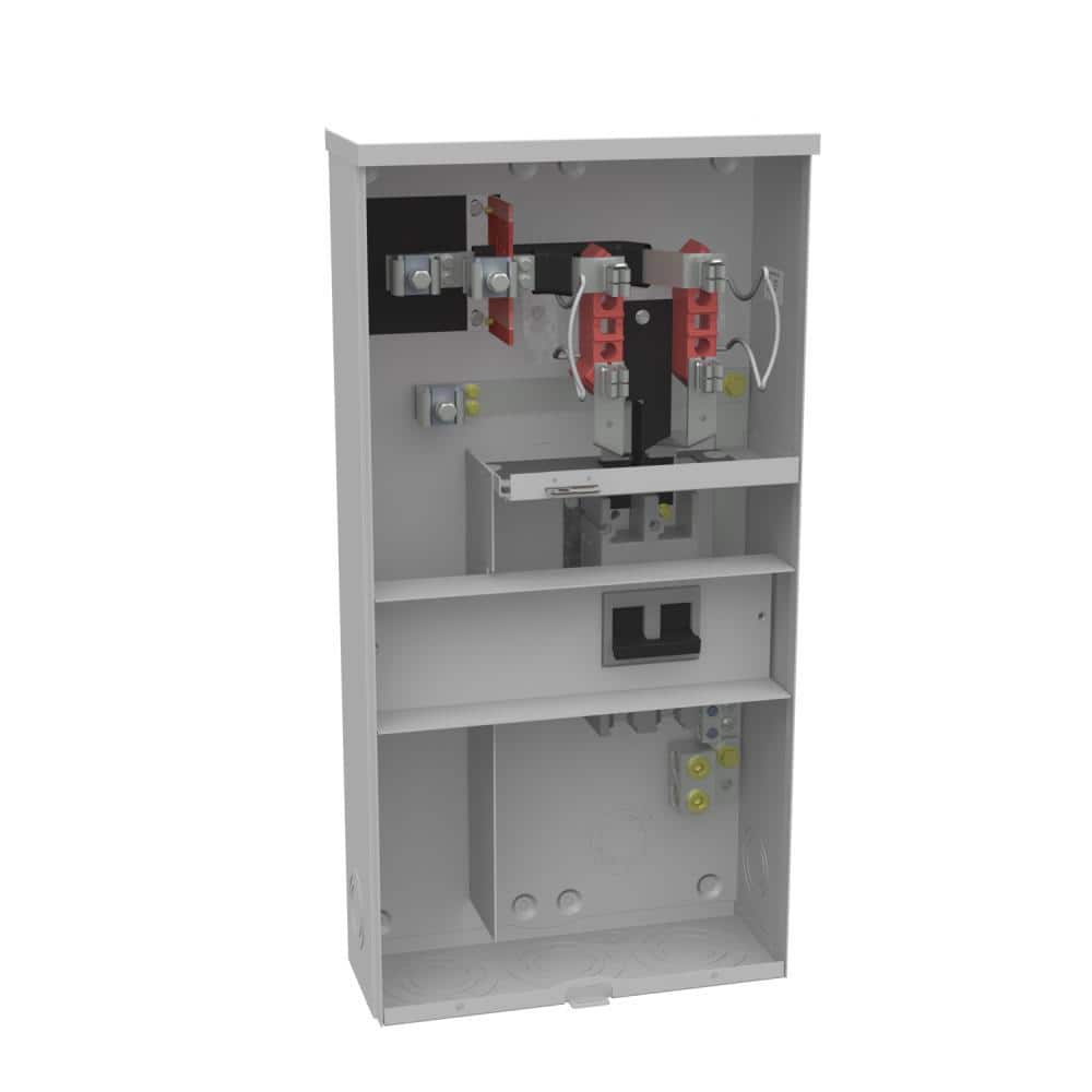 Milbank 200 Amp 4 Terminal Ringless Underground Meter Socket with Main Breaker R3798O200 The