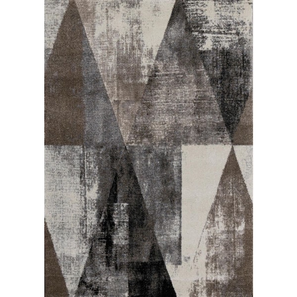 5 ft. x 8 ft. Beige Eden Collections Geometric; Distressed Indoor Area Rug