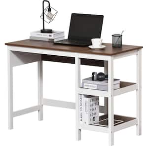 HOMCOM 38.5 in. Folding Grey Convertible Writing Computer Desk with Side  Shelf and Blackboard 836-296CG - The Home Depot