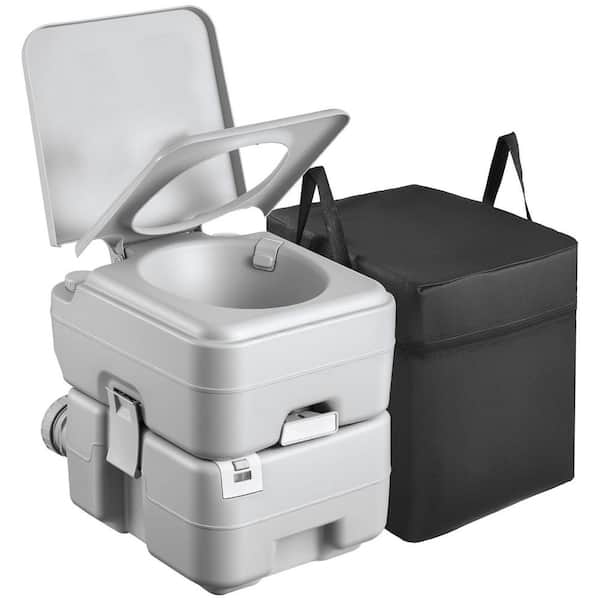 Portable Toilet with 5.3 Gal. Removable Waste Tank,120 Flush Capacity, Includes Carry Bag, Non-electric Waterless Toilet
