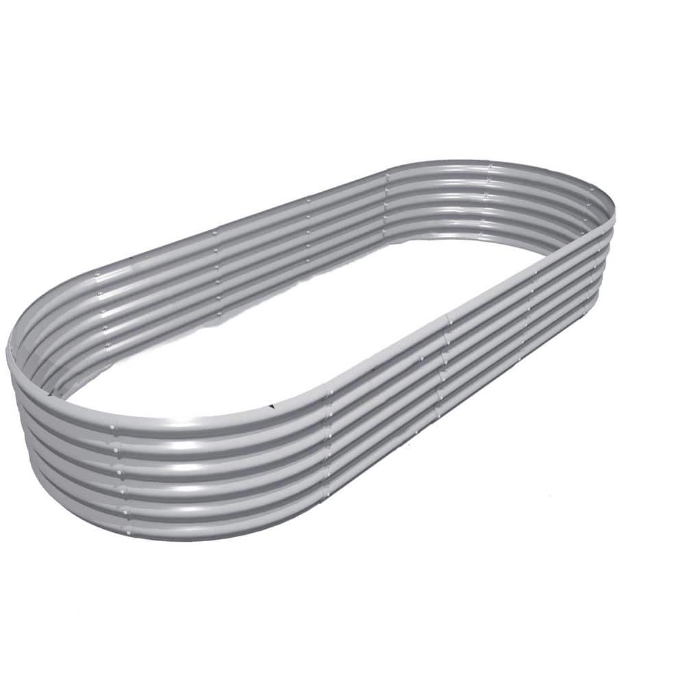 8 x 3 x 1.5 ft. Light Grey Oval Galvanized Metal Outdoor Bottomless Raised Garden Bed for Vegetables Flowers 1-Pack price history on PriceWatchPro