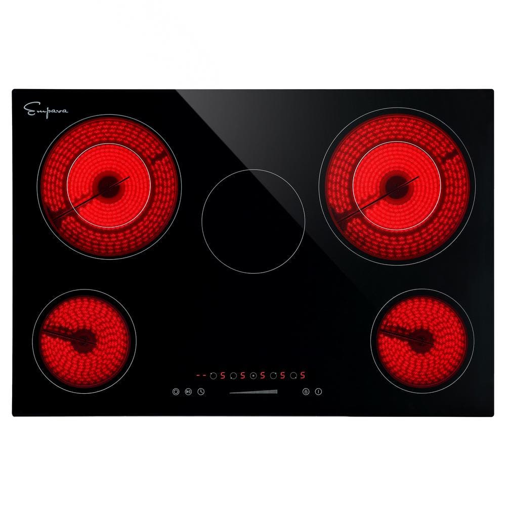 Empava 30" Black Glass 5 Burner Electric Cooktop