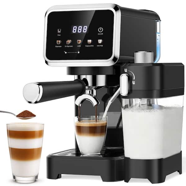 Mojgar 2‑Cup All‑in‑One 20 Bar Espresso Machine, One‑Touch Latte