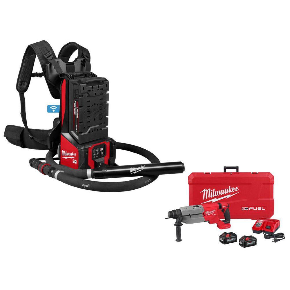 MX FUEL Backpack High Cycle Concrete Vibrator Kit w (2) FORGE 8.0 Batteries,MX Super Charger, 7Ft. Whip,&RotaryHammerKit price history on PriceWatchPro