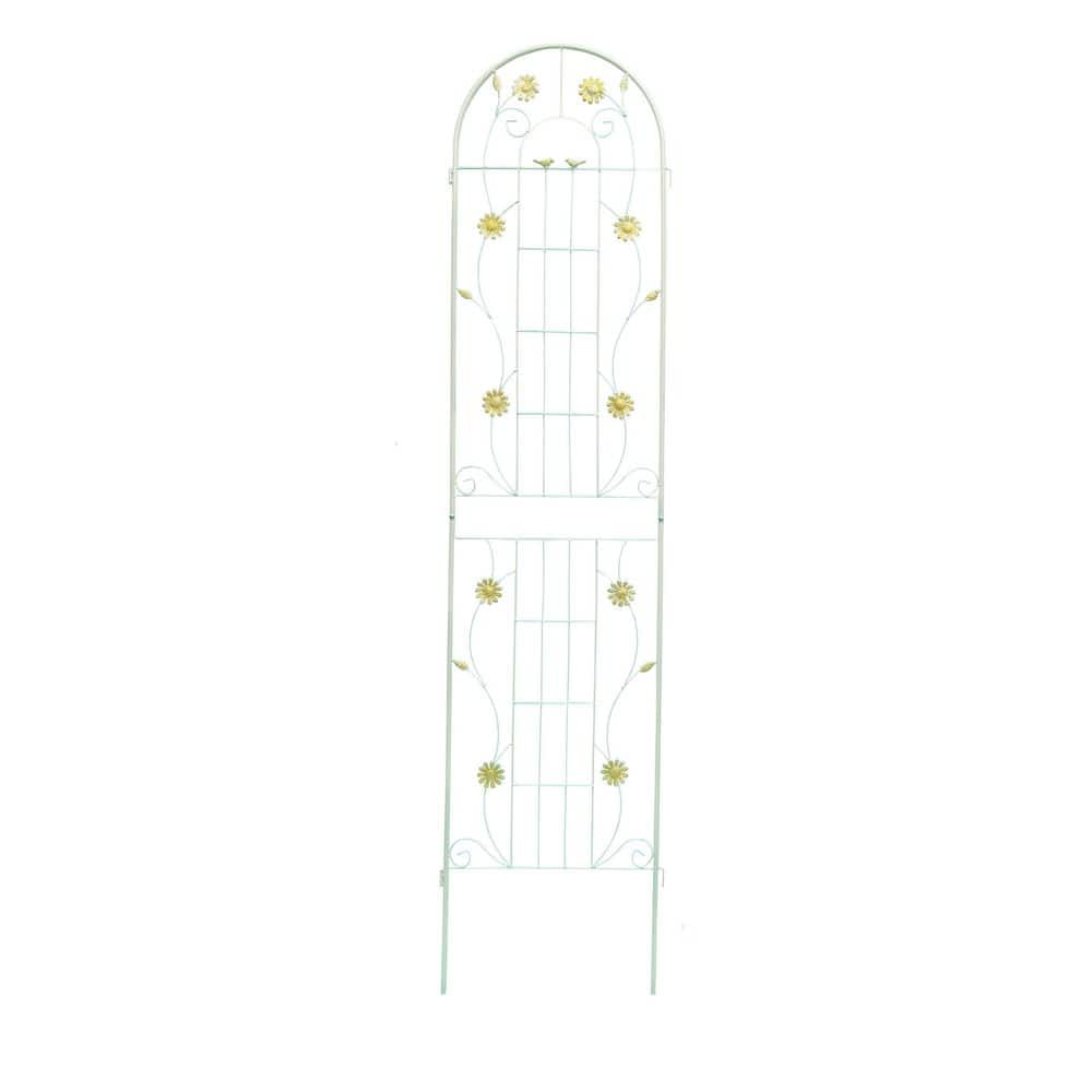86.70 in. H 2-Pack Metal Garden Rustproof Trellis for Climbing Plants Outdoor Flower Support Cream White price history on PriceWatchPro