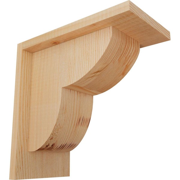 Ekena Millwork 5-1/2 in. x 10 in. x 10 in. Douglas Fir Crestline Smooth Corbel with Backplate