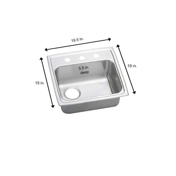 Celebrity 20 in. Drop-in Single Bowl 20-Gauge Satin Stainless Steel Kitchen ADA Sink Only
